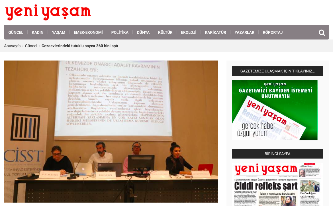 Cezaevlerindeki Tutuklu Sayısı 260 bini Aştı