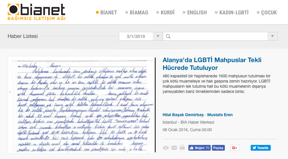 Alanya’da LGBTİ Mahpuslar Tekli Hücrede Tutuluyor