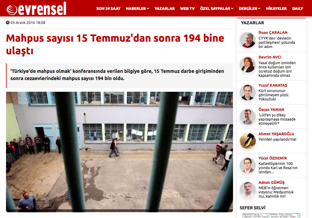 Mahpus sayısı 15 Temmuz’dan sonra 194 bine ulaştı