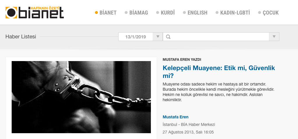 Kelepçeli Muayene: Etik mi Güvenlik mi?