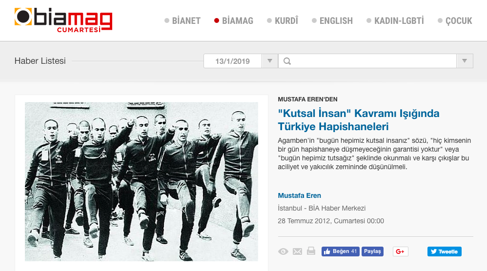 “Kutsal İnsan” Kavramı Işığında Türkiye Hapishaneleri