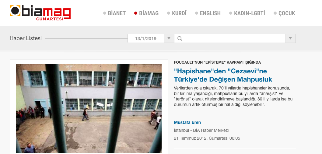 “Hapishane”den “Cezaevi”ne Türkiye’de Değişen Mahpusluk