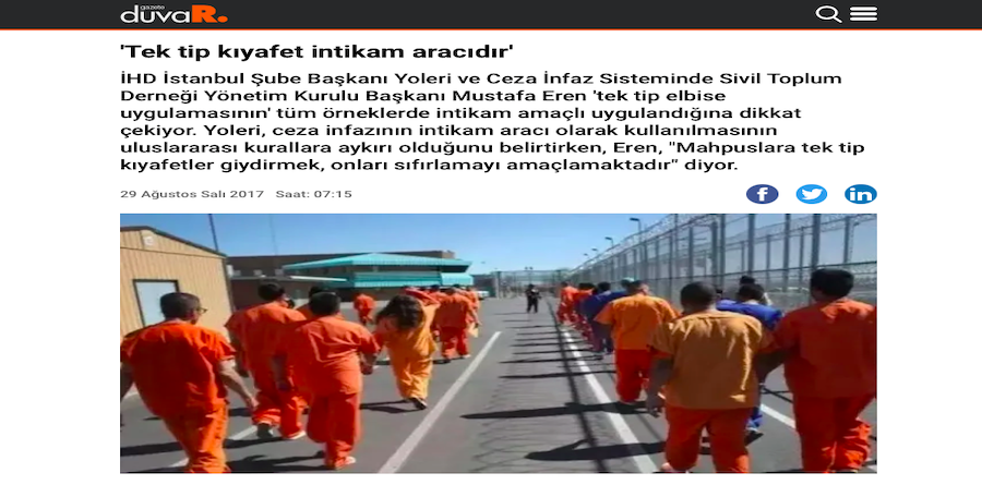 Tek Tip Kıyafet İntikam Aracıdır