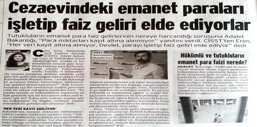 Cezaevindeki Emanet Paraları İşletip Faiz Geliri Elde Ediyorlar