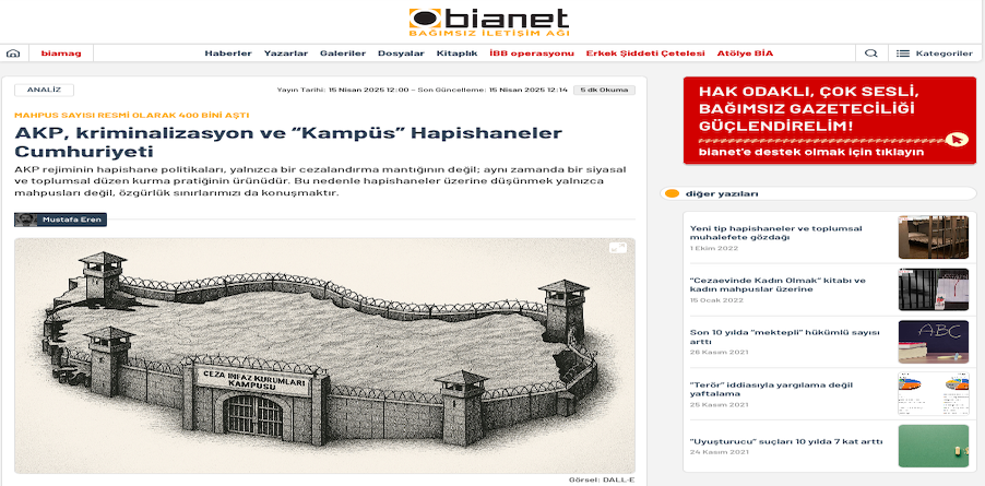 AKP, Kriminalizasyon ve “Kampüs” Hapishaneler Cumhuriyeti