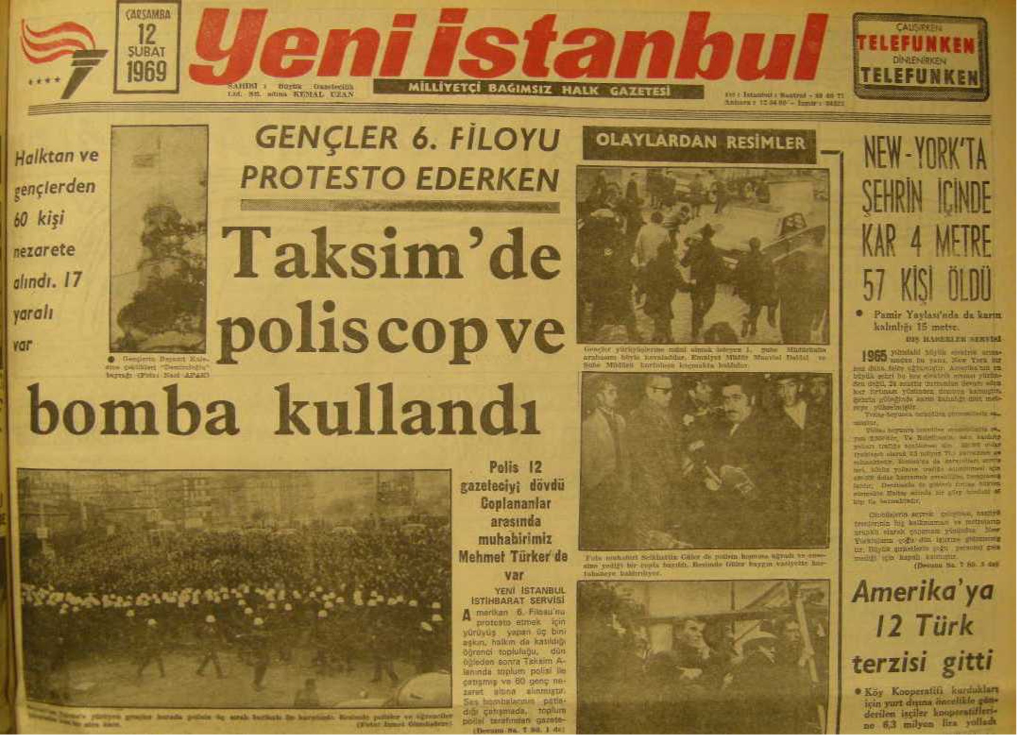 12 Şubat 1969 Yeni İstanbul