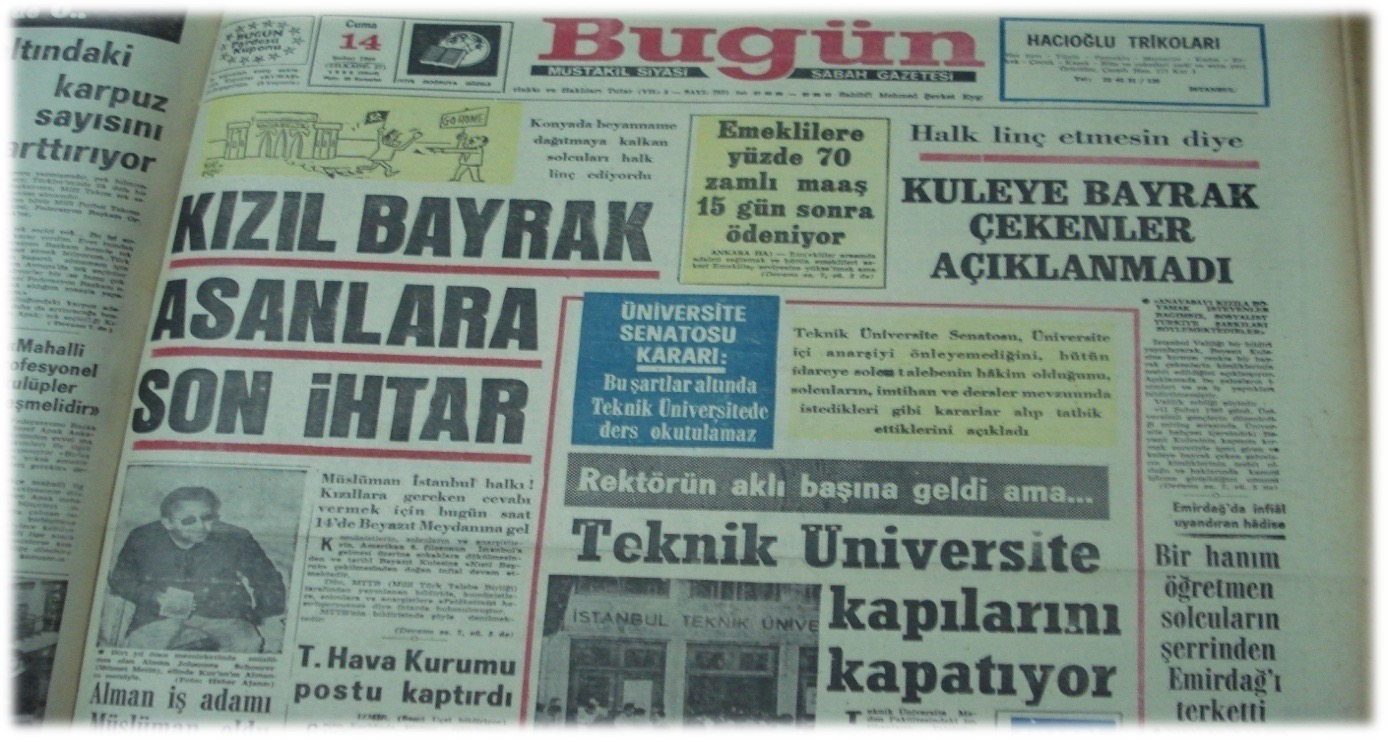 14 Şubat 1969 Bugün — Kızıl Bayrak Asanlara Son İhtar