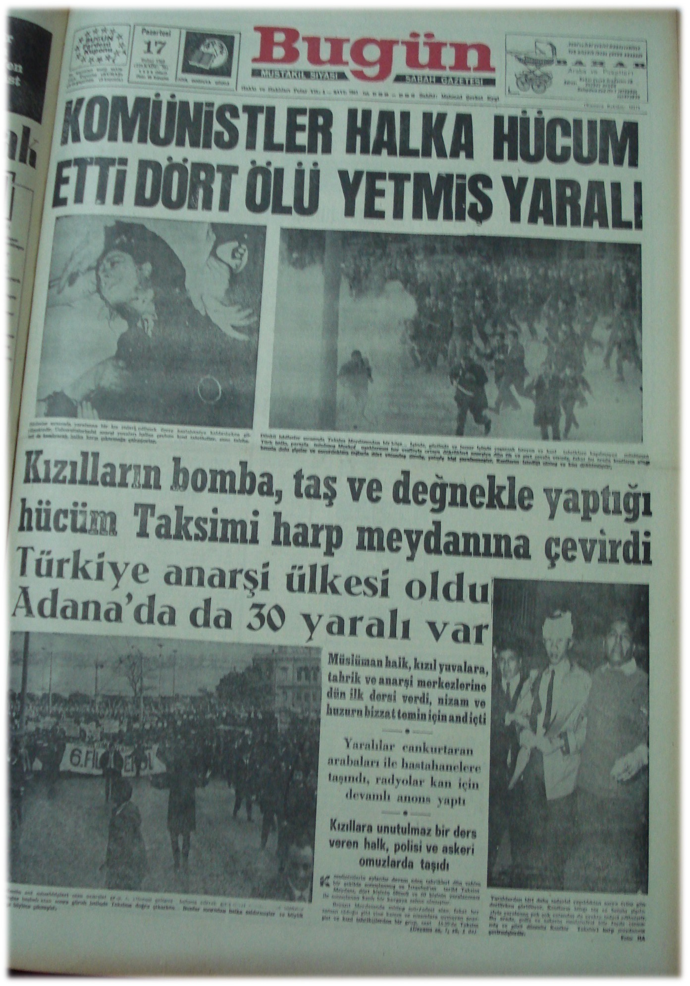17 Şubat 1969 Bugün — Komünistler Halka Hücum Etti